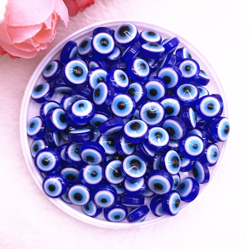 Blue Resin Evil Eye Beads 8mm/10mm (50pcs) 8mm50pcs by HitMyNeed