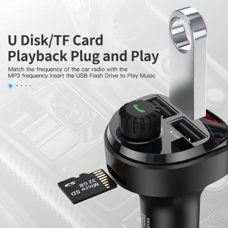 Bluetooth FM Transmitter Car Adapter with Dual USB by HitMyNeed