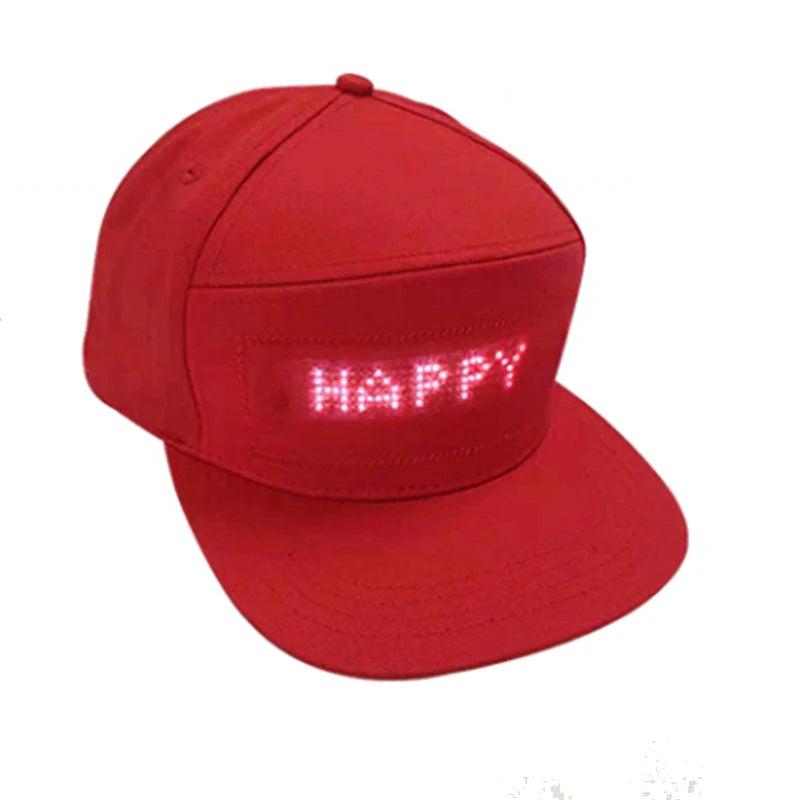 Bluetooth LED Message Baseball Cap, USB Rechargeable black-hat-white-led by HitMyNeed