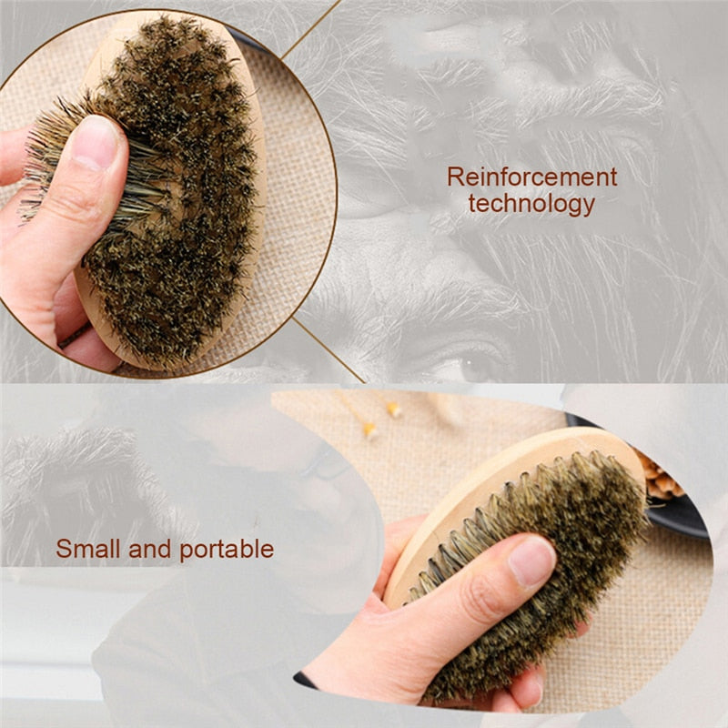 Boar Bristle Brush 3-Piece Grooming Set for Men by HitMyNeed