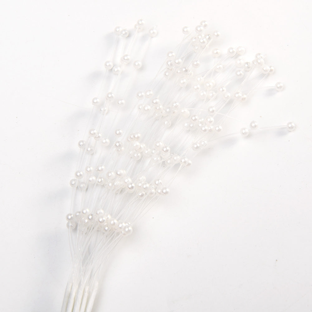 Bridal Bouquet Faux Pearl Stems, 10 Pack by HitMyNeed