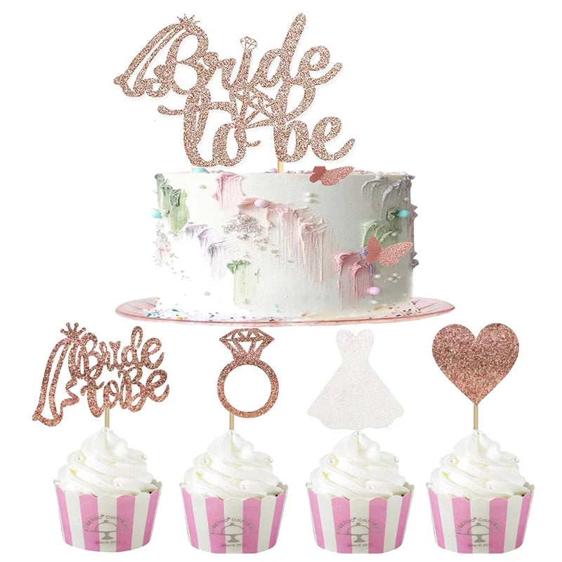 Bride to Be Cupcake Toppers for Bridal Showers by HitMyNeed