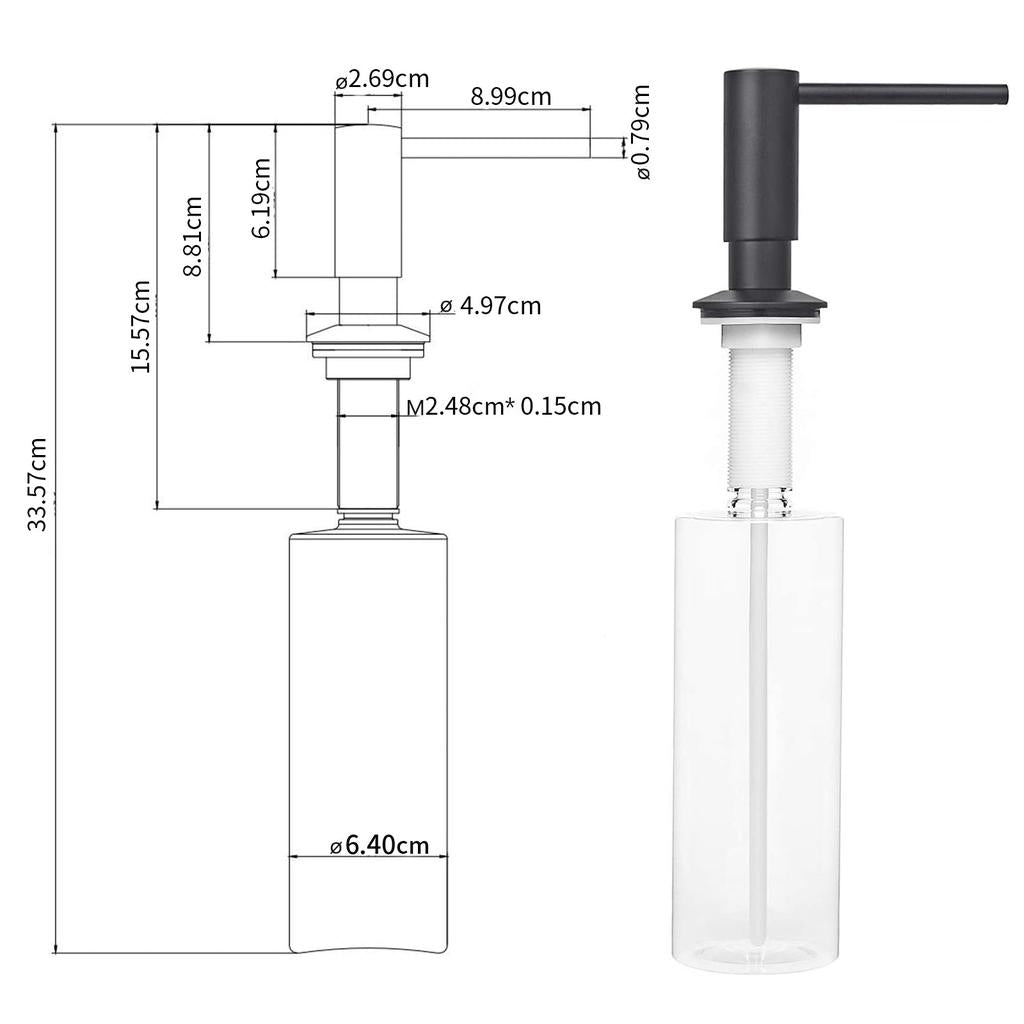 Built-In Brass Soap Dispenser with 500ml Bottle by HitMyNeed
