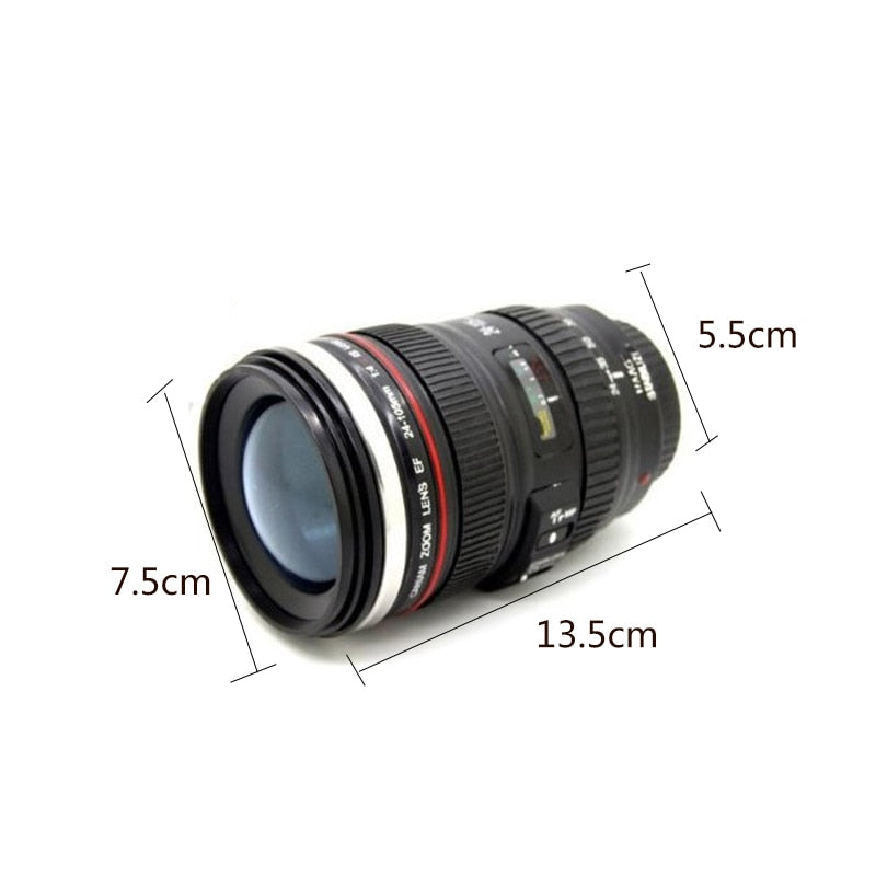 Camera Lens Mug with Lid - Insulated Travel Cup by HitMyNeed
