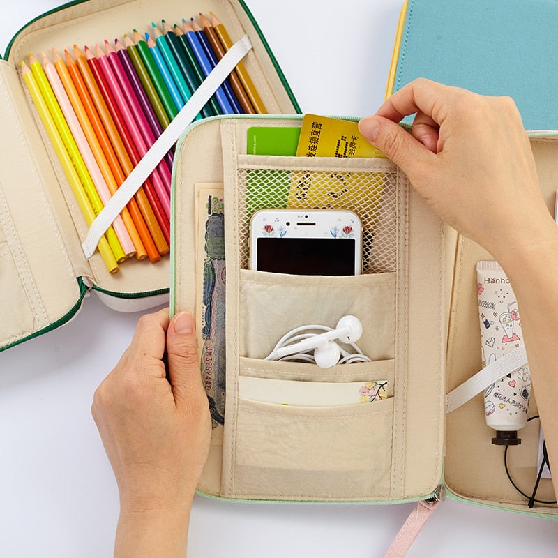 Canvas Stationery Pouch and Gadget Storage Bag by HitMyNeed