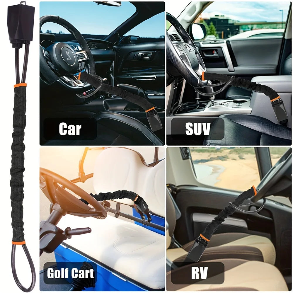 Car Steering Wheel Cable Lock in 4 Colors by HitMyNeed