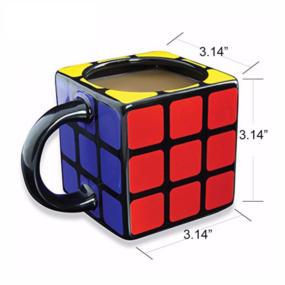Ceramic 3D Rubik's Cube Mug with Handle, 10 oz by HitMyNeed