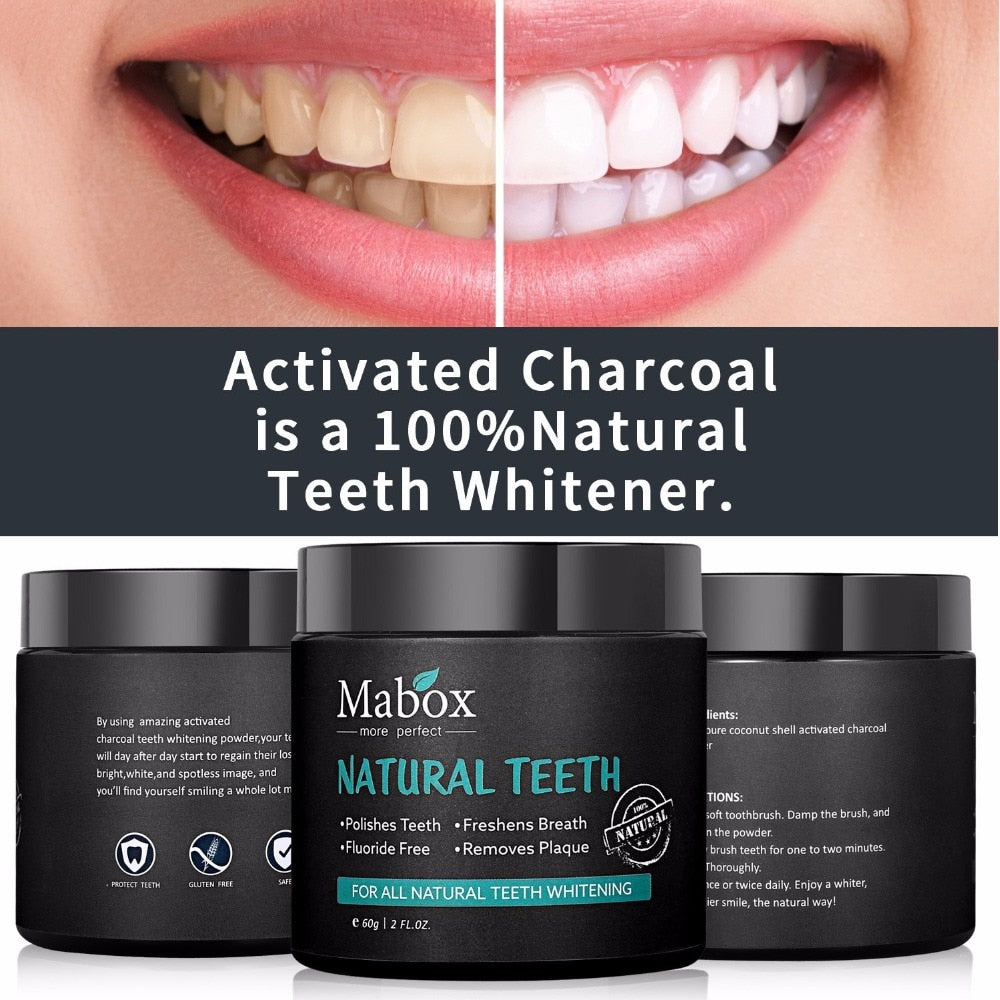 Charcoal Teeth Whitener & Stain Remover Powder by HitMyNeed