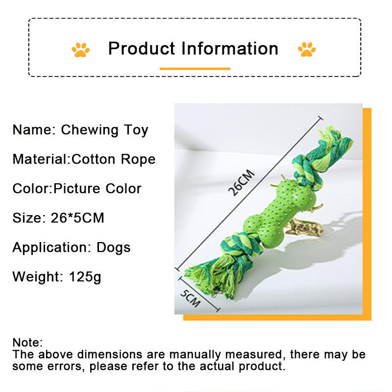 Chewing Cotton Rope Bone Dog Toy by HitMyNeed