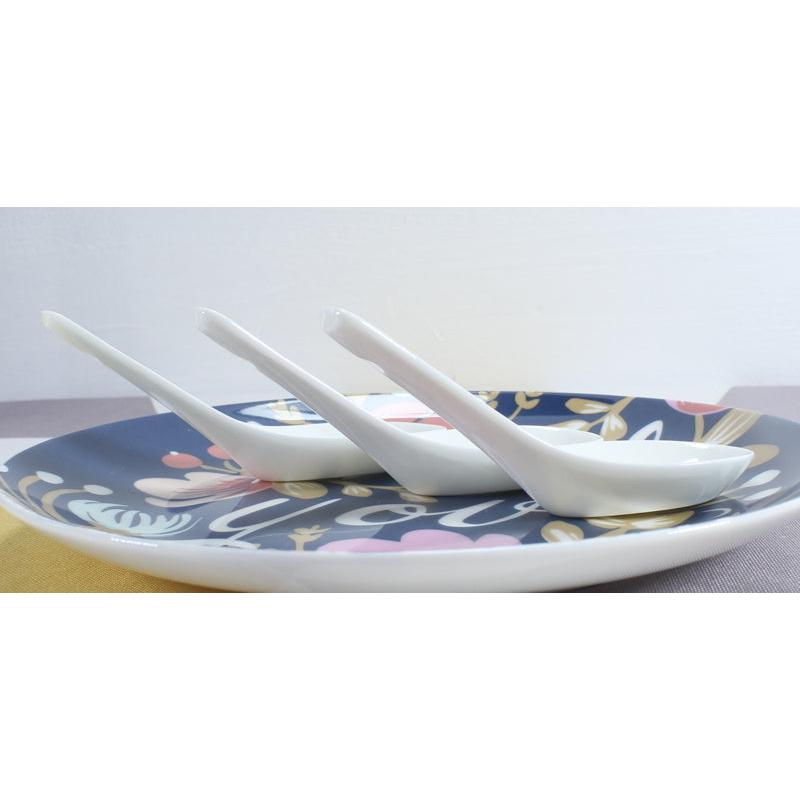 Chinese Soup Spoons Set of 6 - Bone China, 12 cm by HitMyNeed
