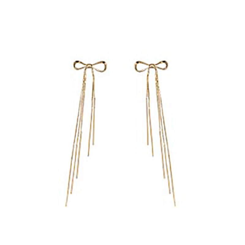 Classic Gold Bow Drop Earrings by HitMyNeed
