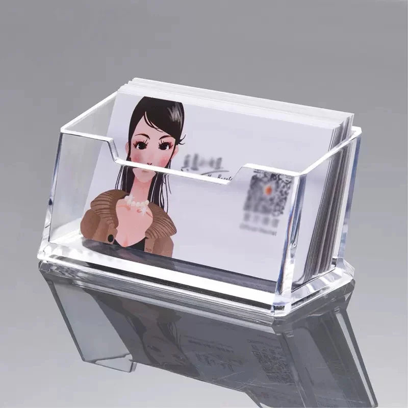 Clear Acrylic Business Card Holder Desk Stand by HitMyNeed
