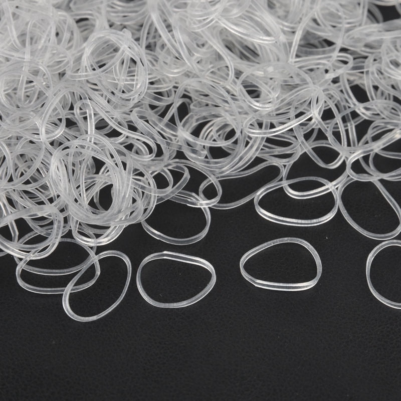 Clear Elastic Hair Ties Rubber Bands (1000 Pack) by HitMyNeed