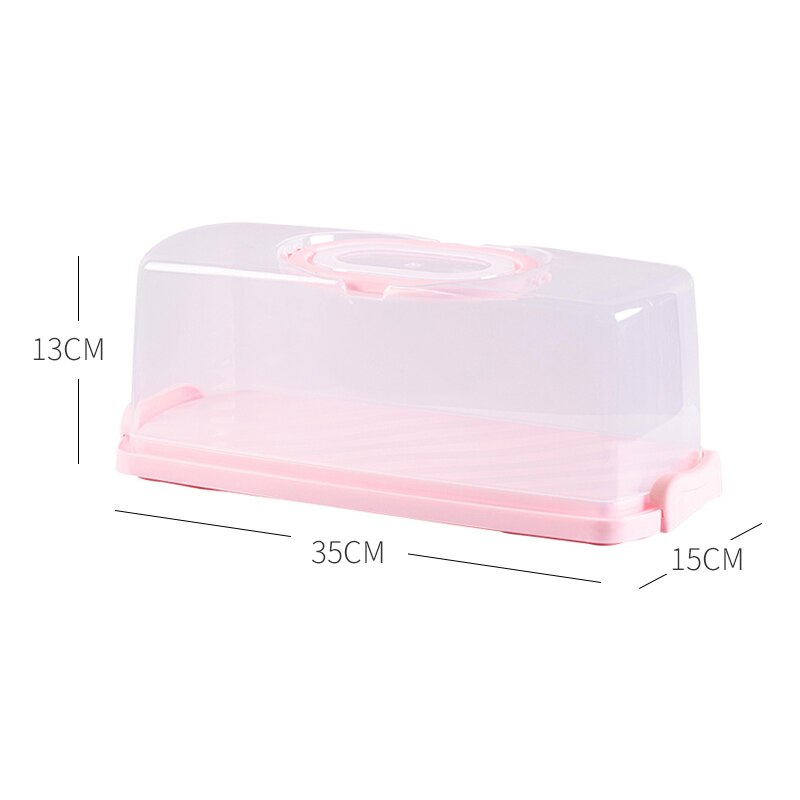 Clear Rectangular Plastic Cake Carrier with Handle by HitMyNeed