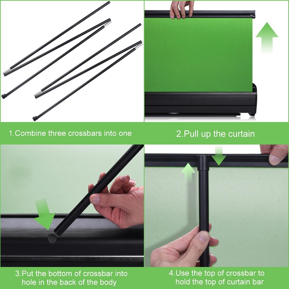 Collapsible Pull-Up Green Screen Backdrop 110x200cm by HitMyNeed