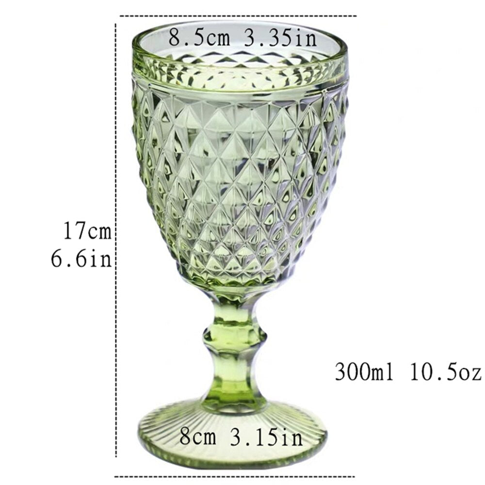 Colored Goblet Wine Glass Set of 4, 300ml by HitMyNeed