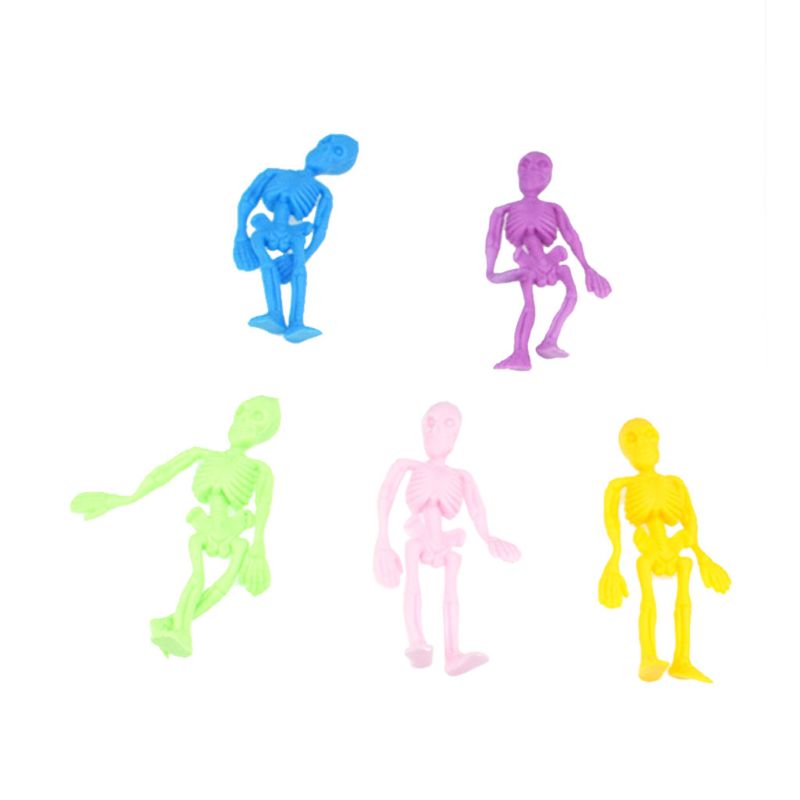 Colorful Elastic Rubber Skeleton Toys, 5 Pack by HitMyNeed