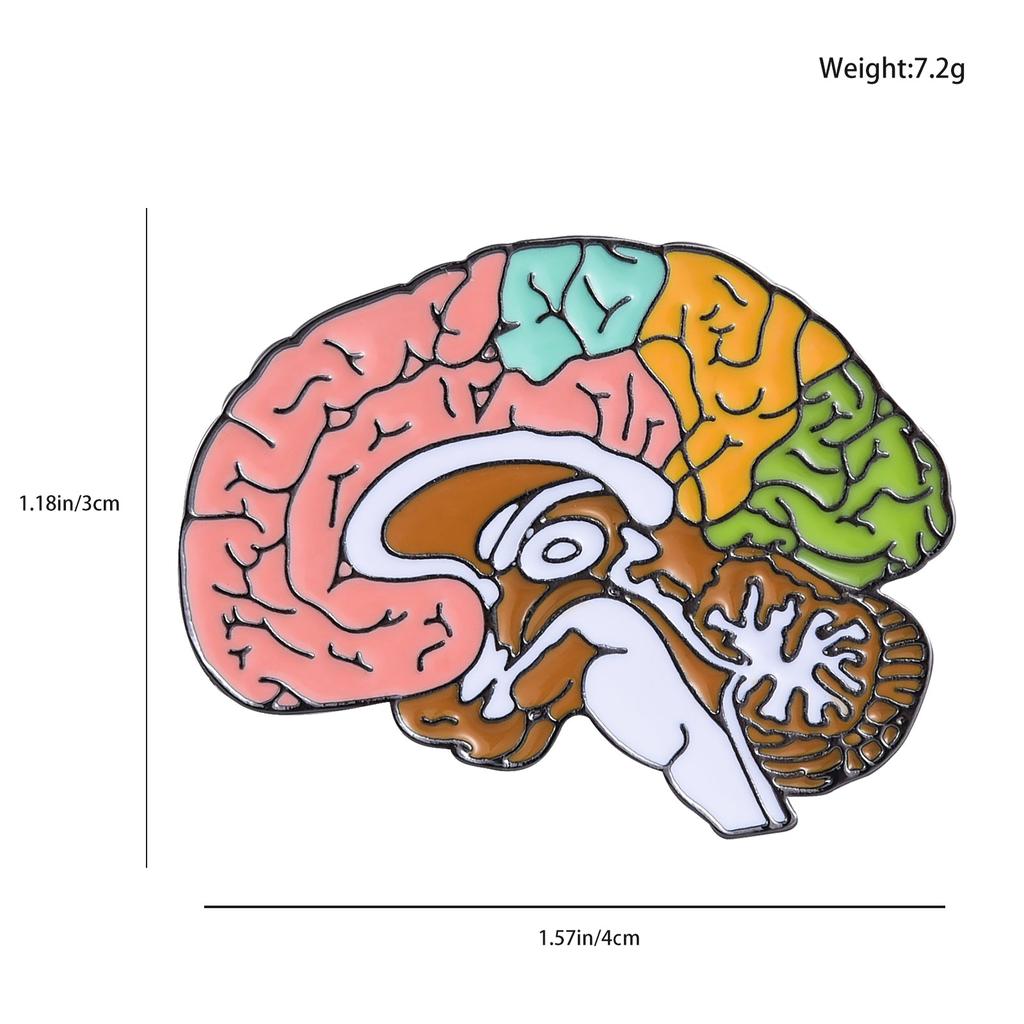 Colorful Enamel Brain Pin Badge by HitMyNeed