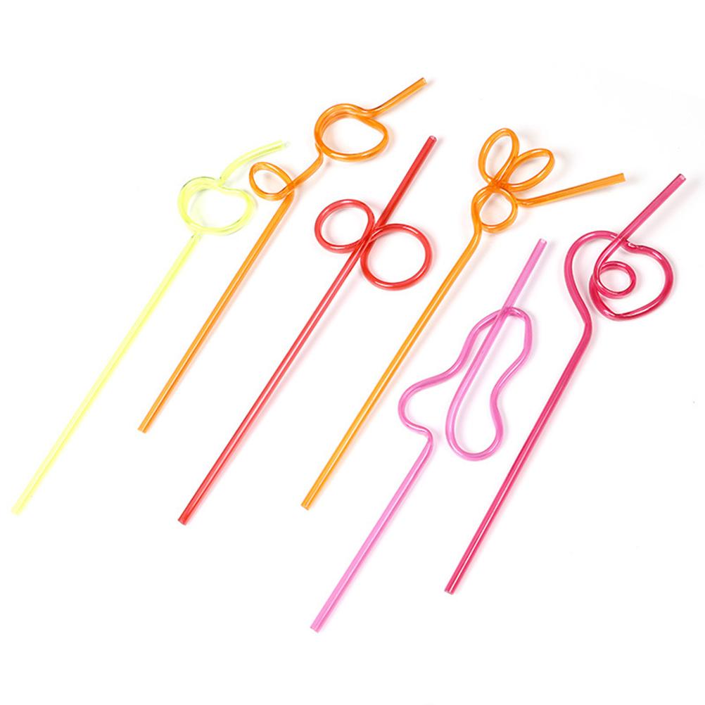 Colorful Plastic Curly Drinking Straws (30 Pack) by HitMyNeed