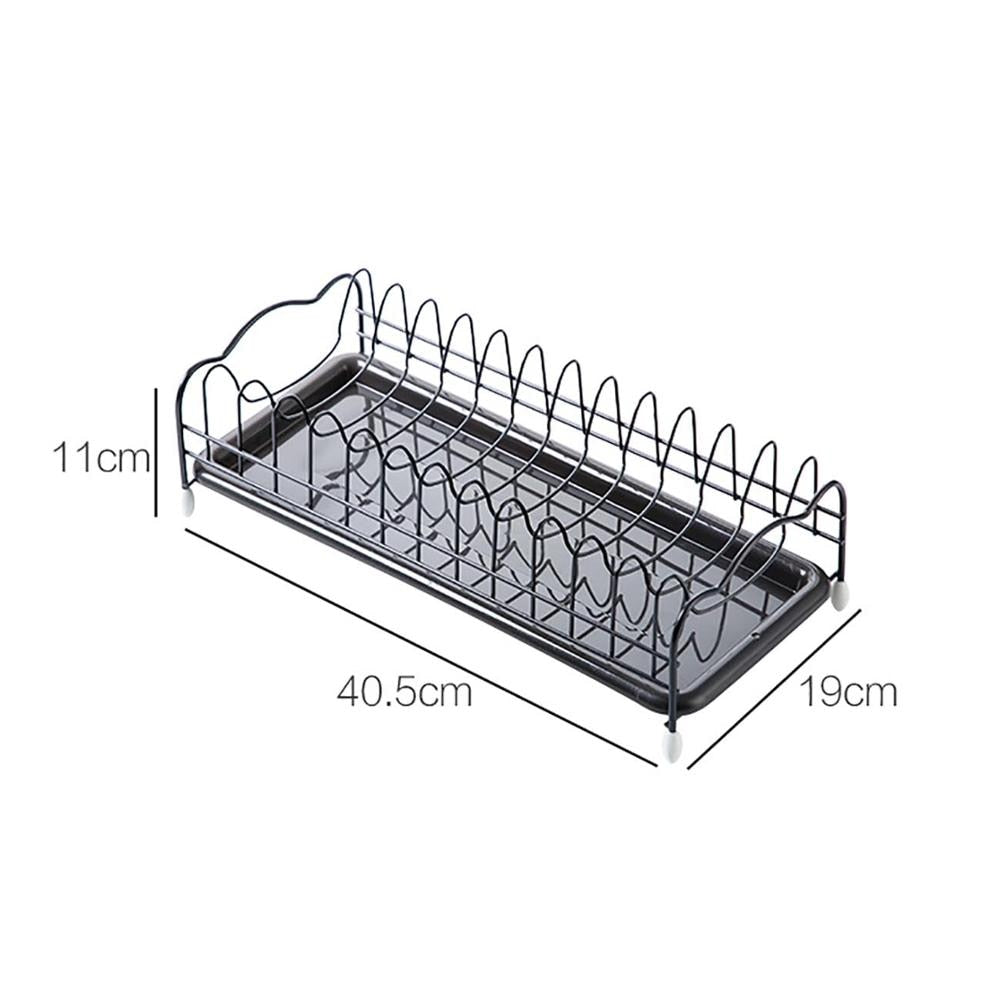Compact Metal Dish Drying Rack with Drip Tray by HitMyNeed