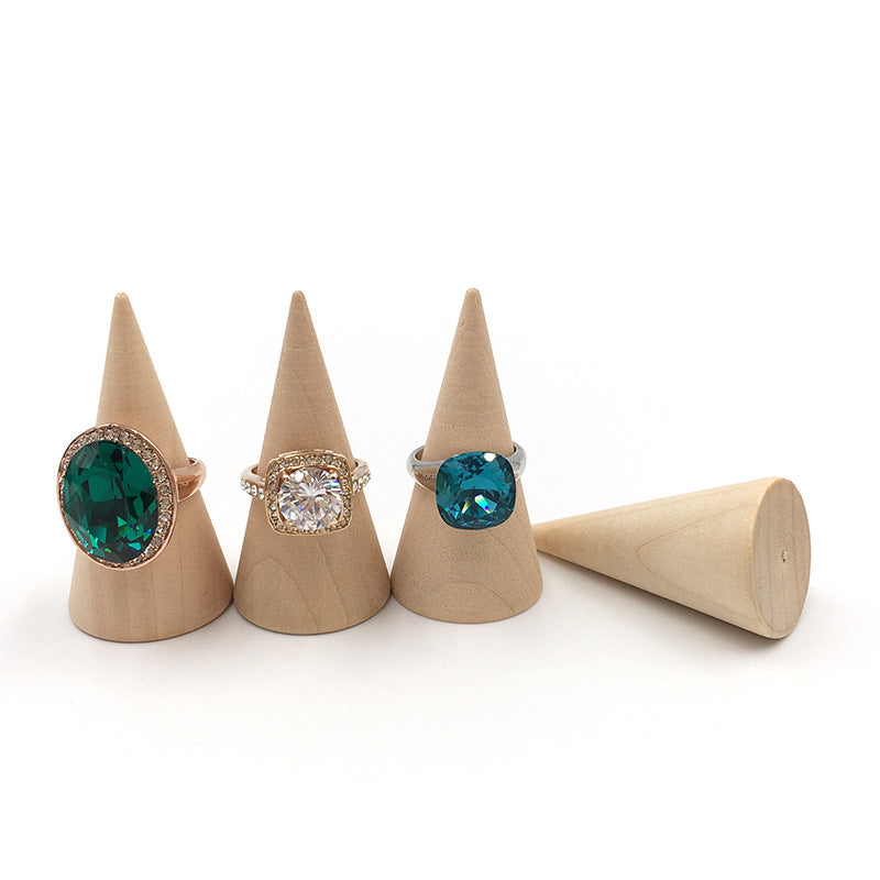 Cone Wooden Ring Display Stand Set (6 pcs) by HitMyNeed