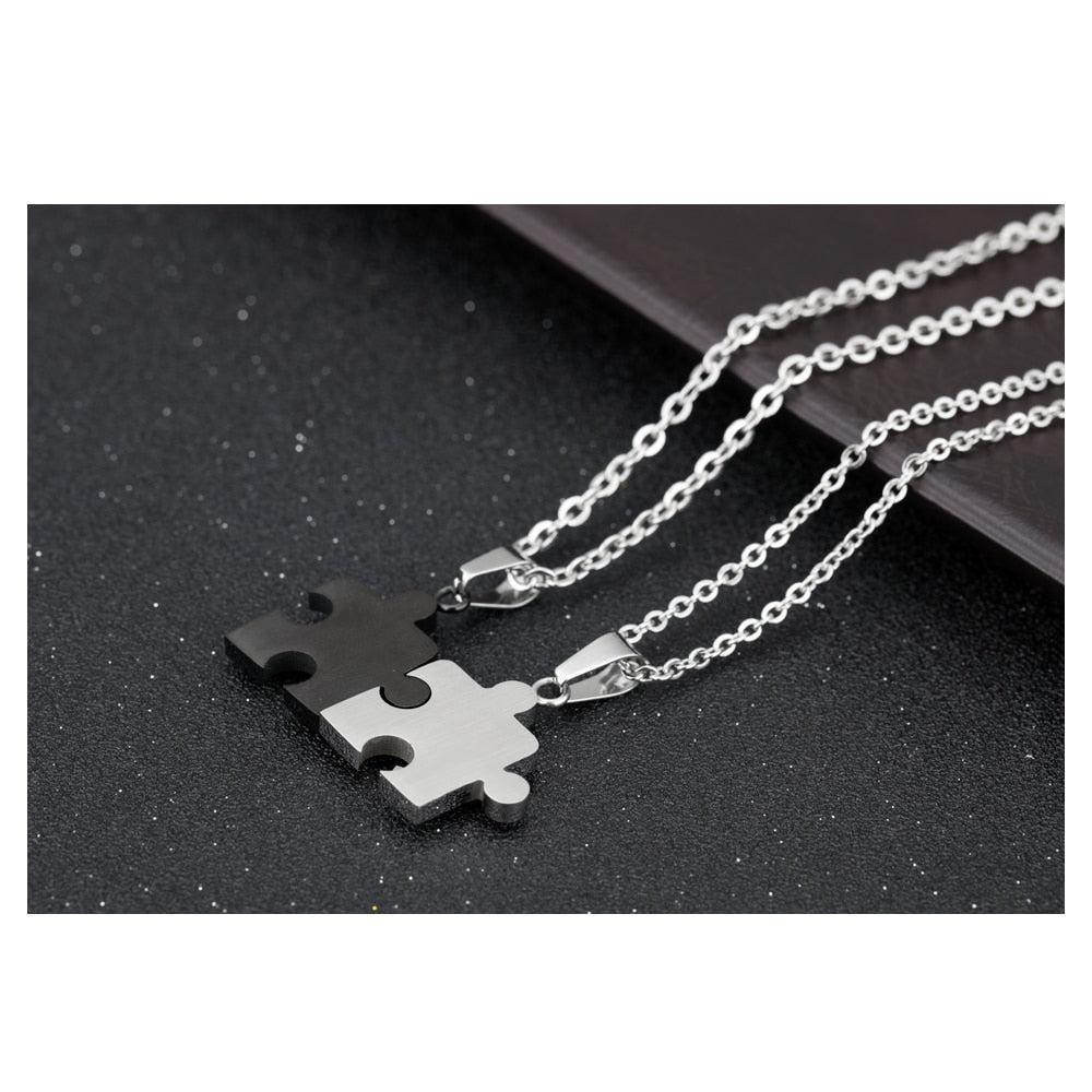 Couples Puzzle Piece Matching Necklace Set by HitMyNeed