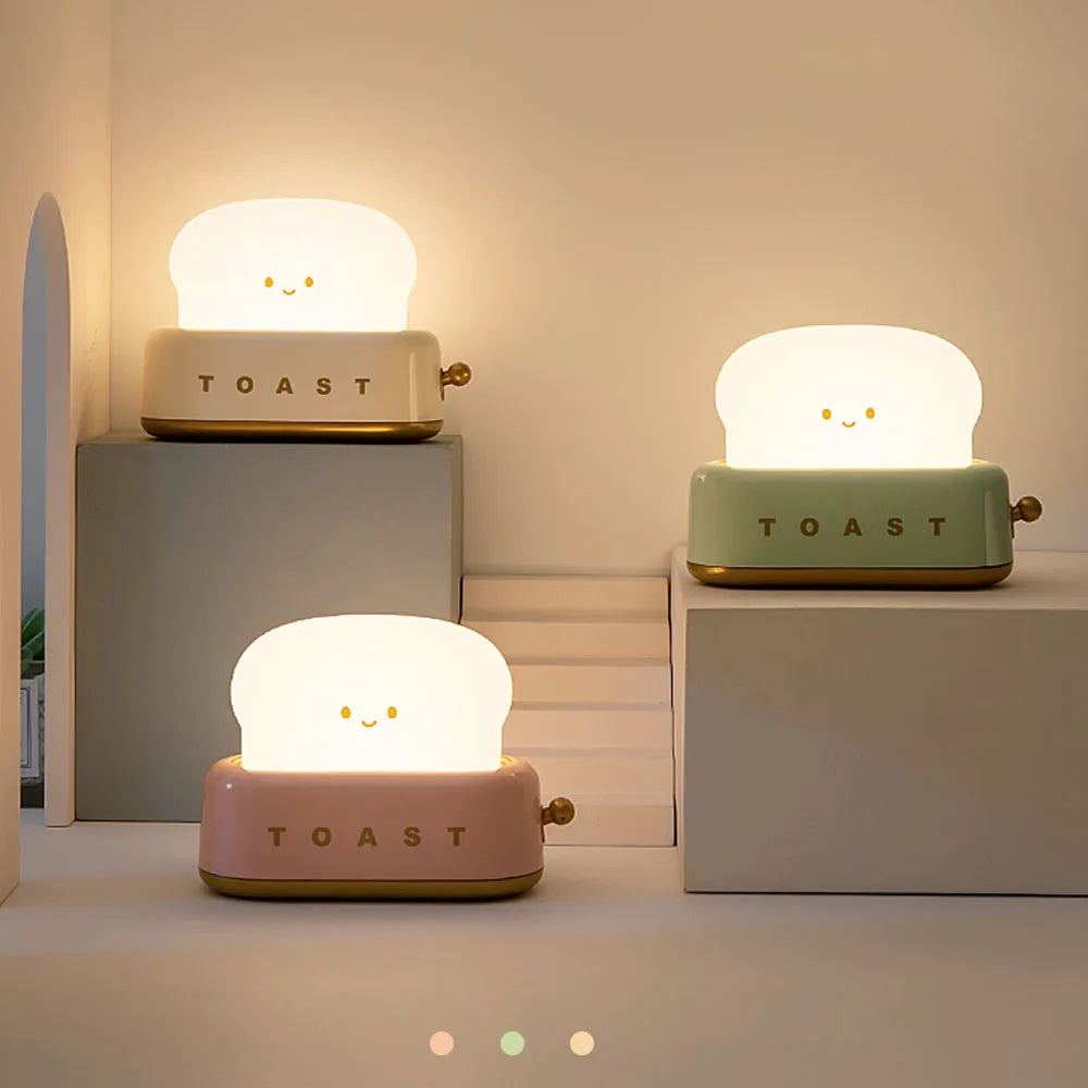 Cute Rechargeable Toast Night Light with Dimmer by HitMyNeed