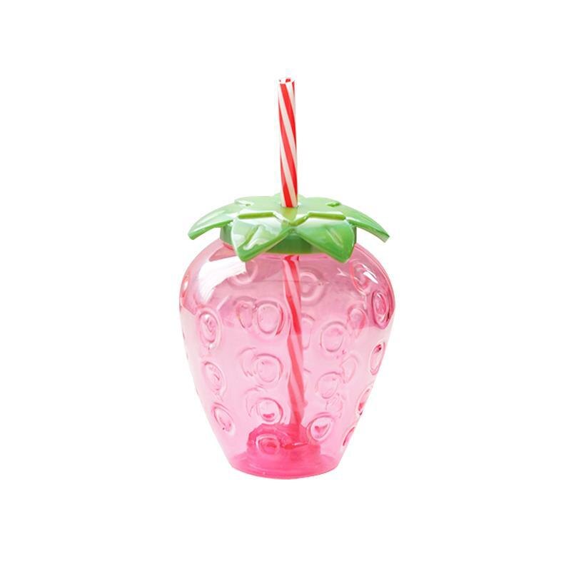 Cute Strawberry Cup with Straw, 500ml by HitMyNeed