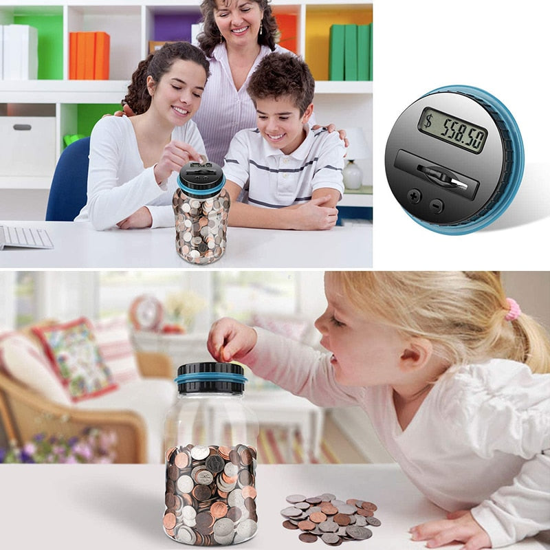 Digital Coin Counting Piggy Bank 1.8L with LCD Display by HitMyNeed