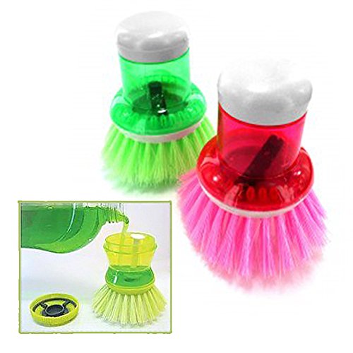 Dish Brush with Built-In Soap Dispenser by HitMyNeed