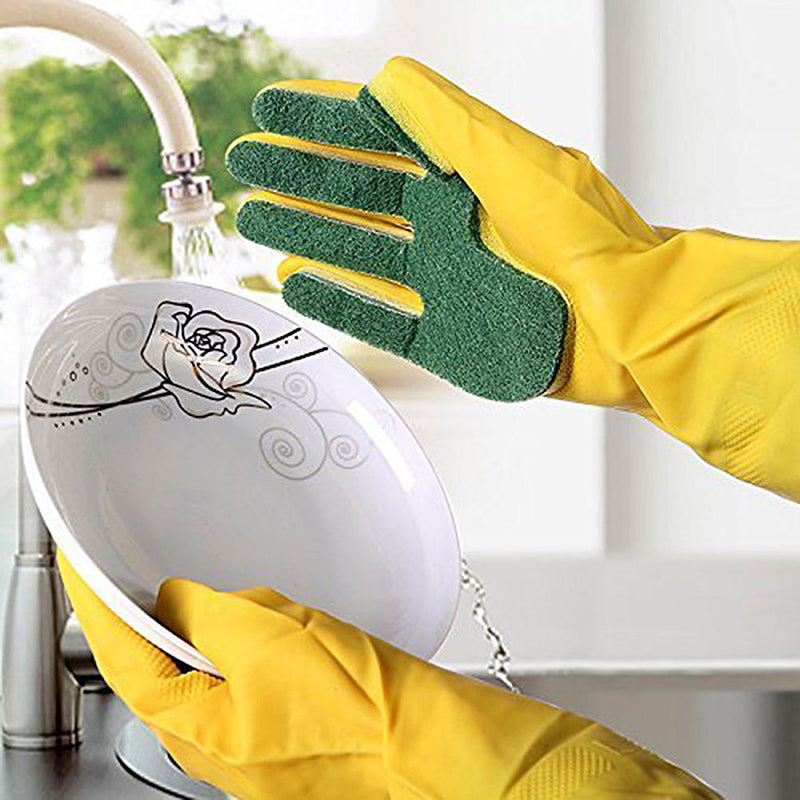 Dish Cleaning Gloves with Built‑In Sponge by HitMyNeed