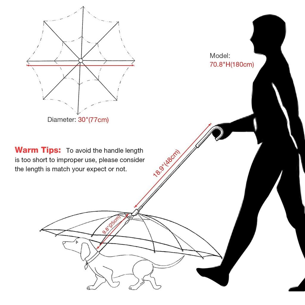 Dog Umbrella with Built-In Leash for Small Dogs by HitMyNeed
