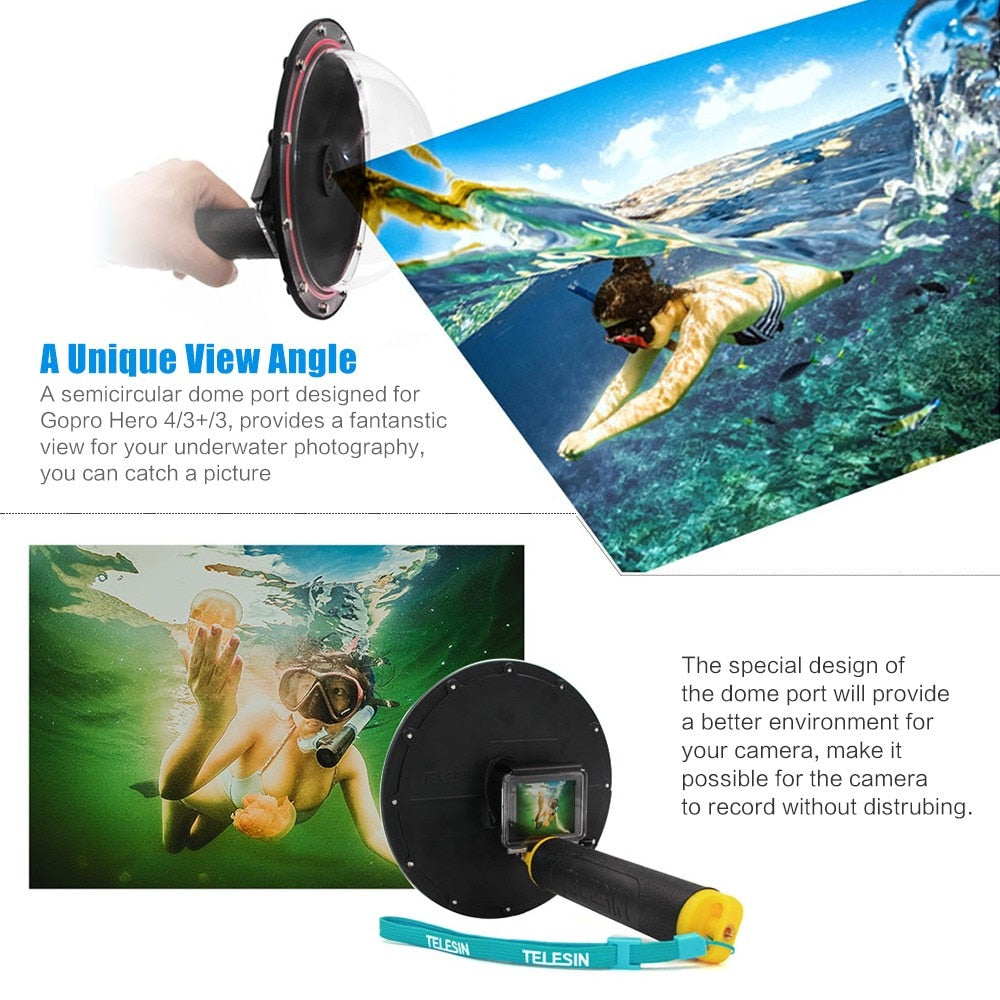 Dome GoPro Waterproof Lens with Handle and Clicker by HitMyNeed
