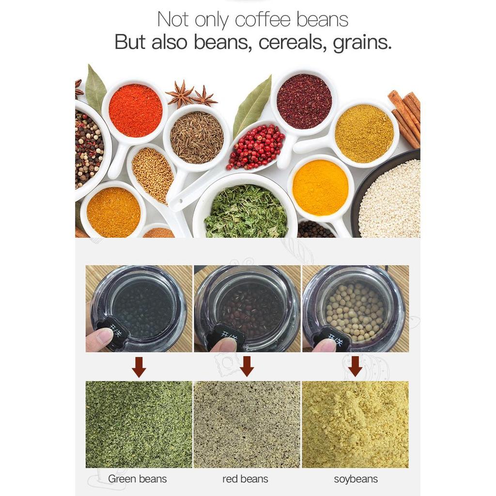 Electric Coffee and Spice Grinder 400W 3oz Capacity by HitMyNeed