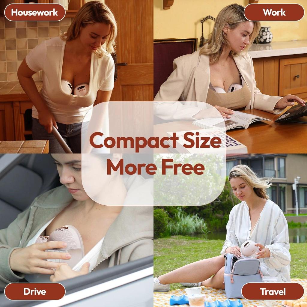 Electric Wearable Breast Pump, Hands-Free with Smart Display by HitMyNeed
