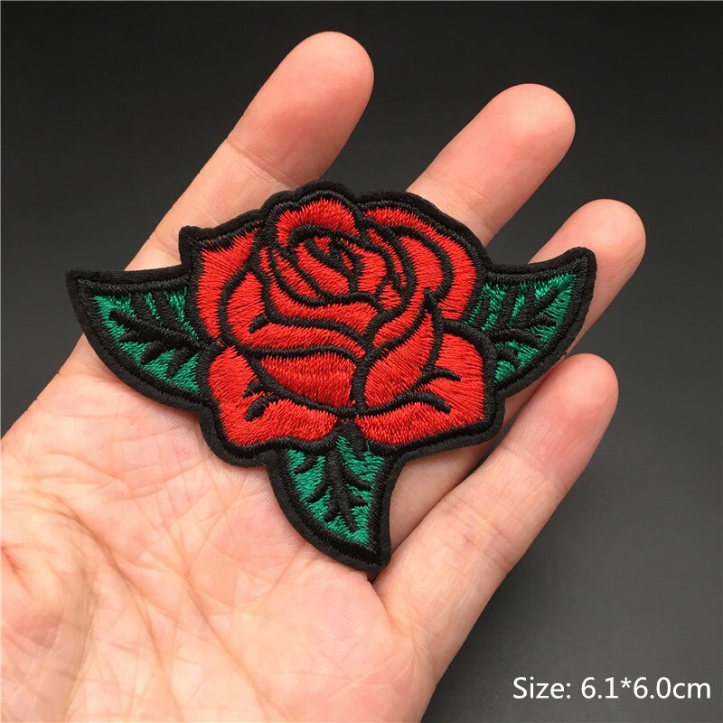 Embroidered Rose Iron-On Patch 6 cm by HitMyNeed