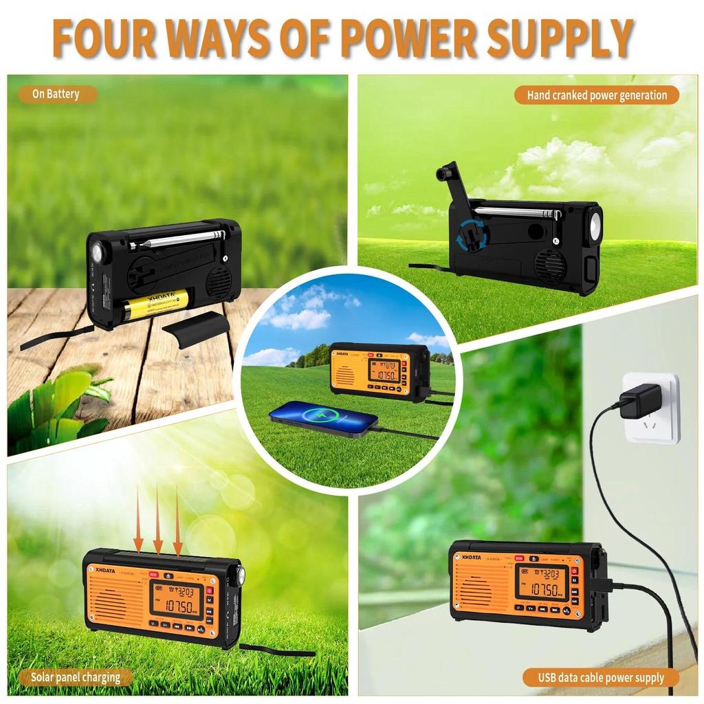 Emergency Crank Weather Radio with NOAA & Power Bank by HitMyNeed