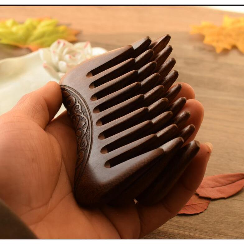 Engraved Sandalwood Wide Tooth Comb by HitMyNeed