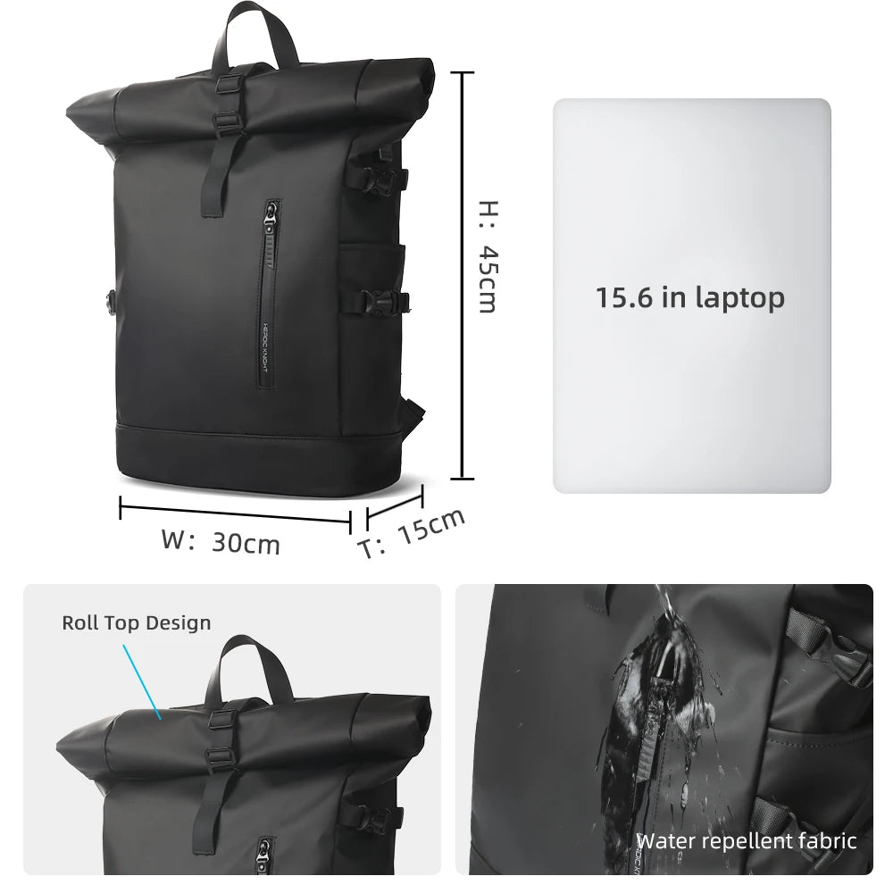 Expandable Waterproof Travel Backpack with USB Port by HitMyNeed