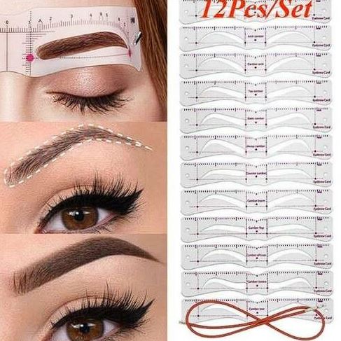 Eyebrow Stencil Kit with Head Strap, 12-Piece Set by HitMyNeed