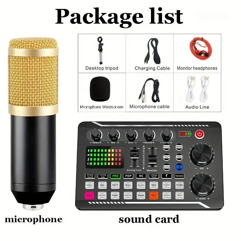 F998 Podcast Sound Card & BM800 Mic Studio Kit by HitMyNeed