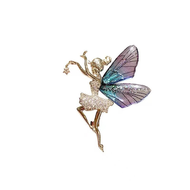 Fairy Brooch with Sparkling Rhinestone Crystals by HitMyNeed