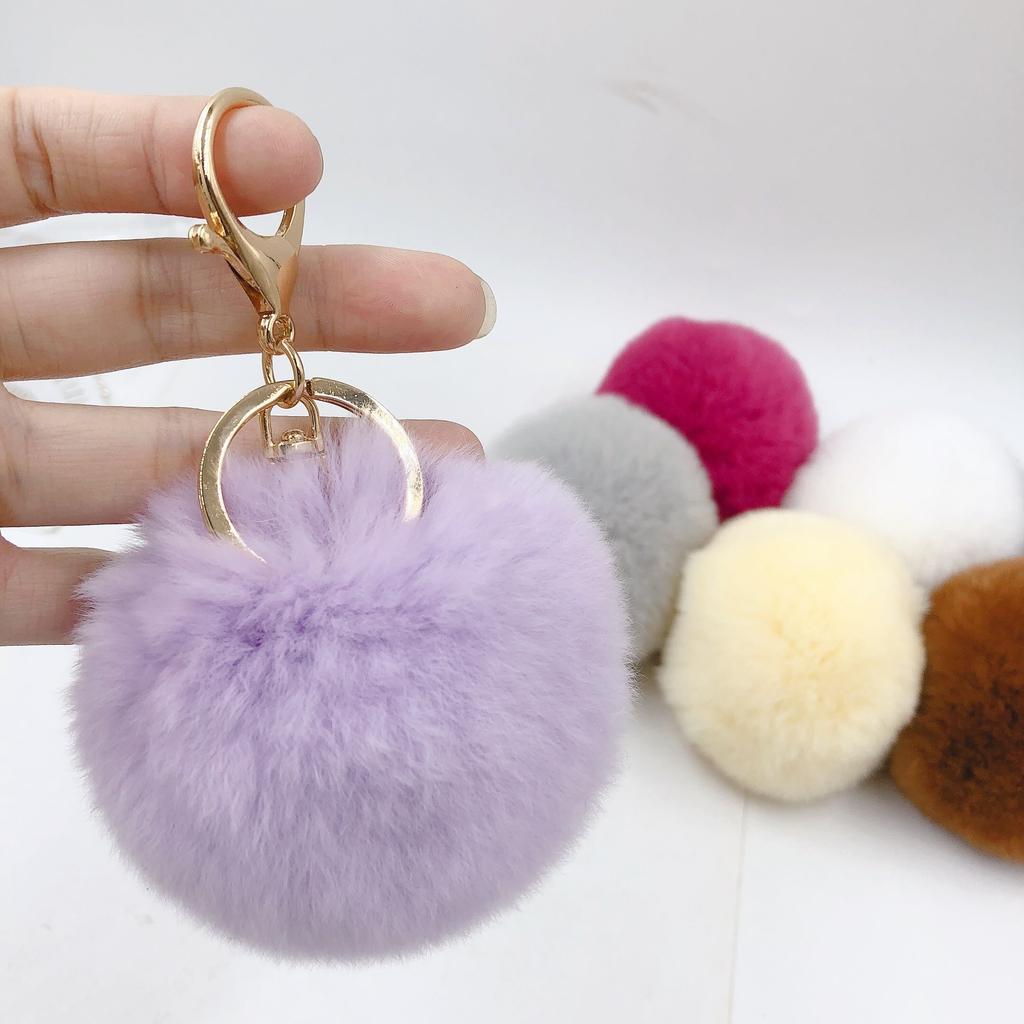 Faux Fur Pom Pom Keychain Charm 8cm by HitMyNeed