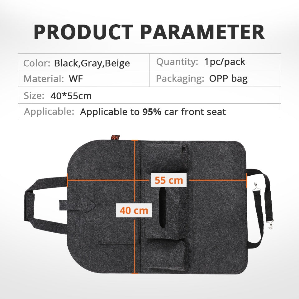 Felt Car Seat Back Storage Organizer by HitMyNeed