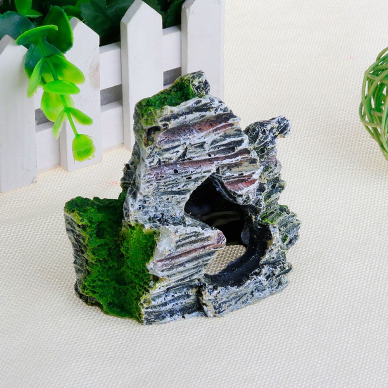 Fish Tank Cave with Realistic Stone Look, Resin 10cm by HitMyNeed