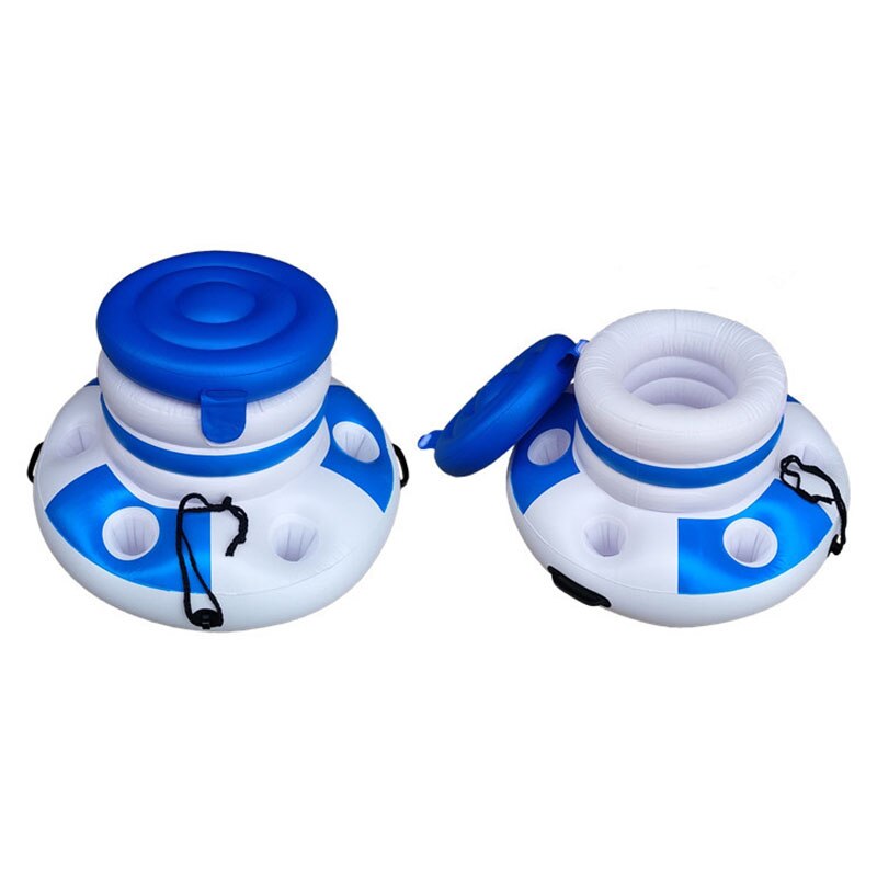 Floating Inflatable Ice Chest with Lid & Cup Holders by HitMyNeed