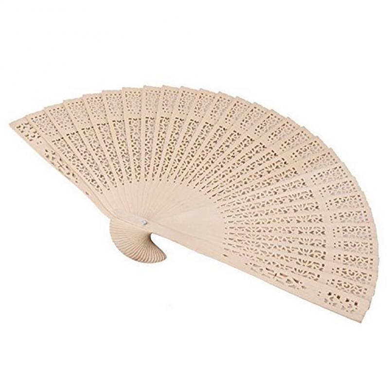 Foldable Wooden Handheld Fan with Carved Design by HitMyNeed