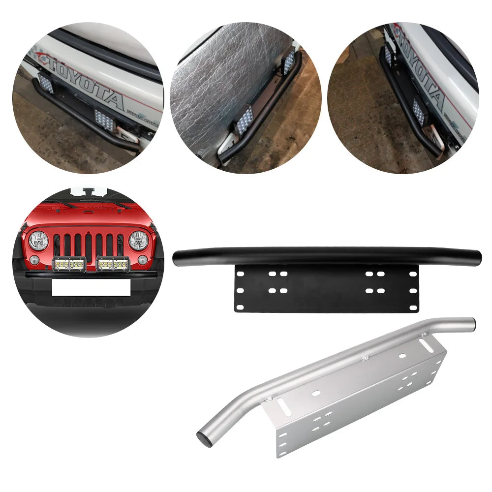 Front Bumper License Plate & LED Light Bar Bracket by HitMyNeed