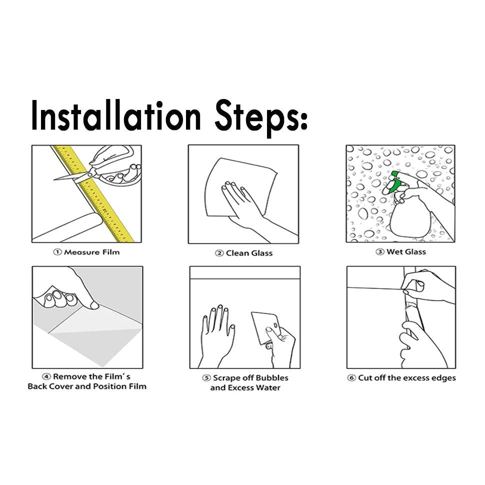 Frosted Black Lattice Static Cling Window Film by HitMyNeed