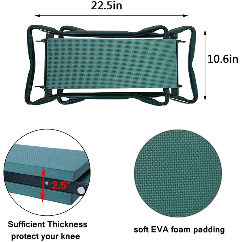 Garden Kneeler and Folding Seat with Tool Pouch by HitMyNeed